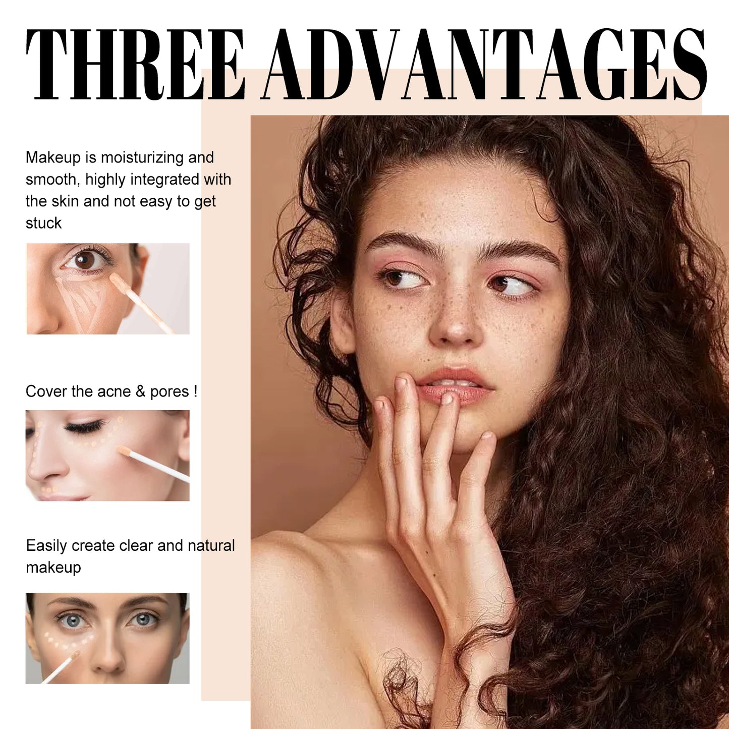 Eelhope Double-ended Concealer Stick（Brighten skin） Clear and Brightening Concealer Stick, Waterproof and Sweatproof, Three-Dimensional Contouring Concealer