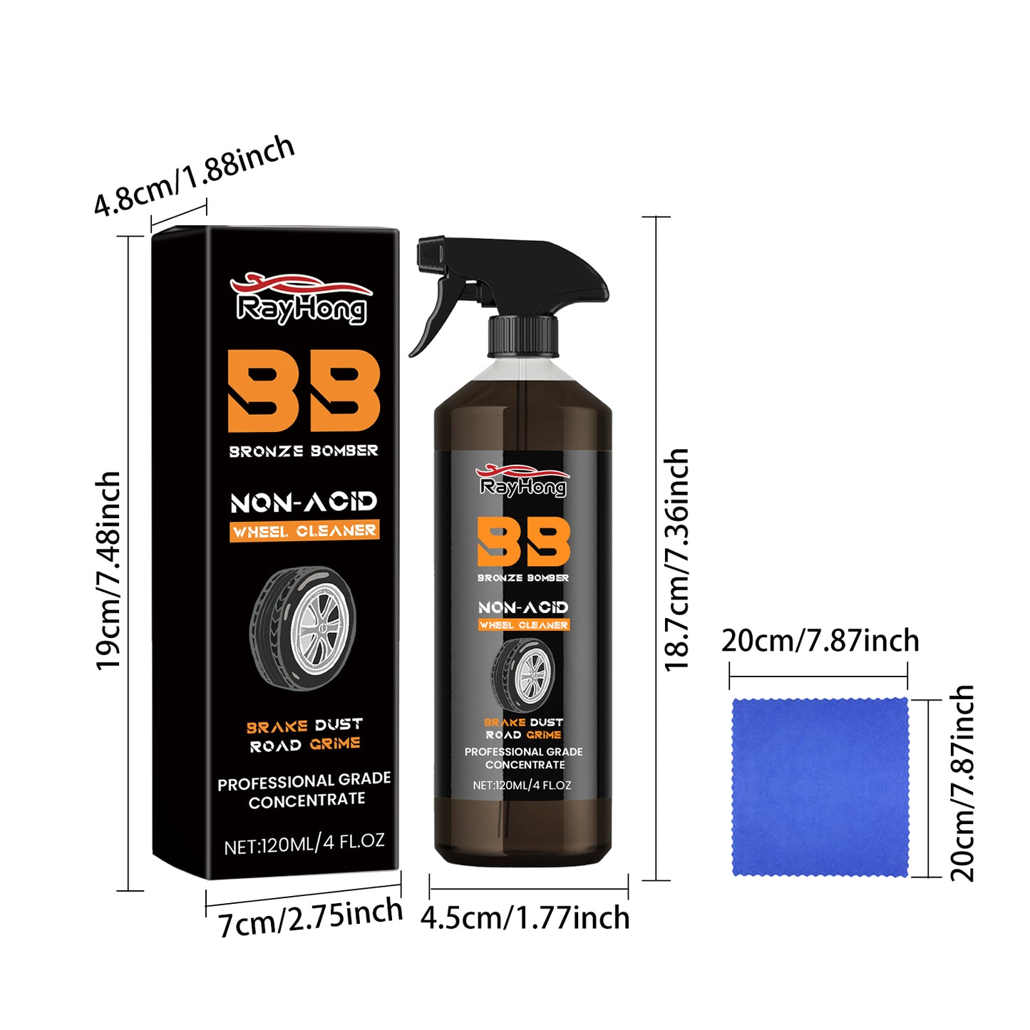 Rayhong Car Wheel Cleaner Car Tire Refurbishment Rust Removal Polishing Stain Cleaner