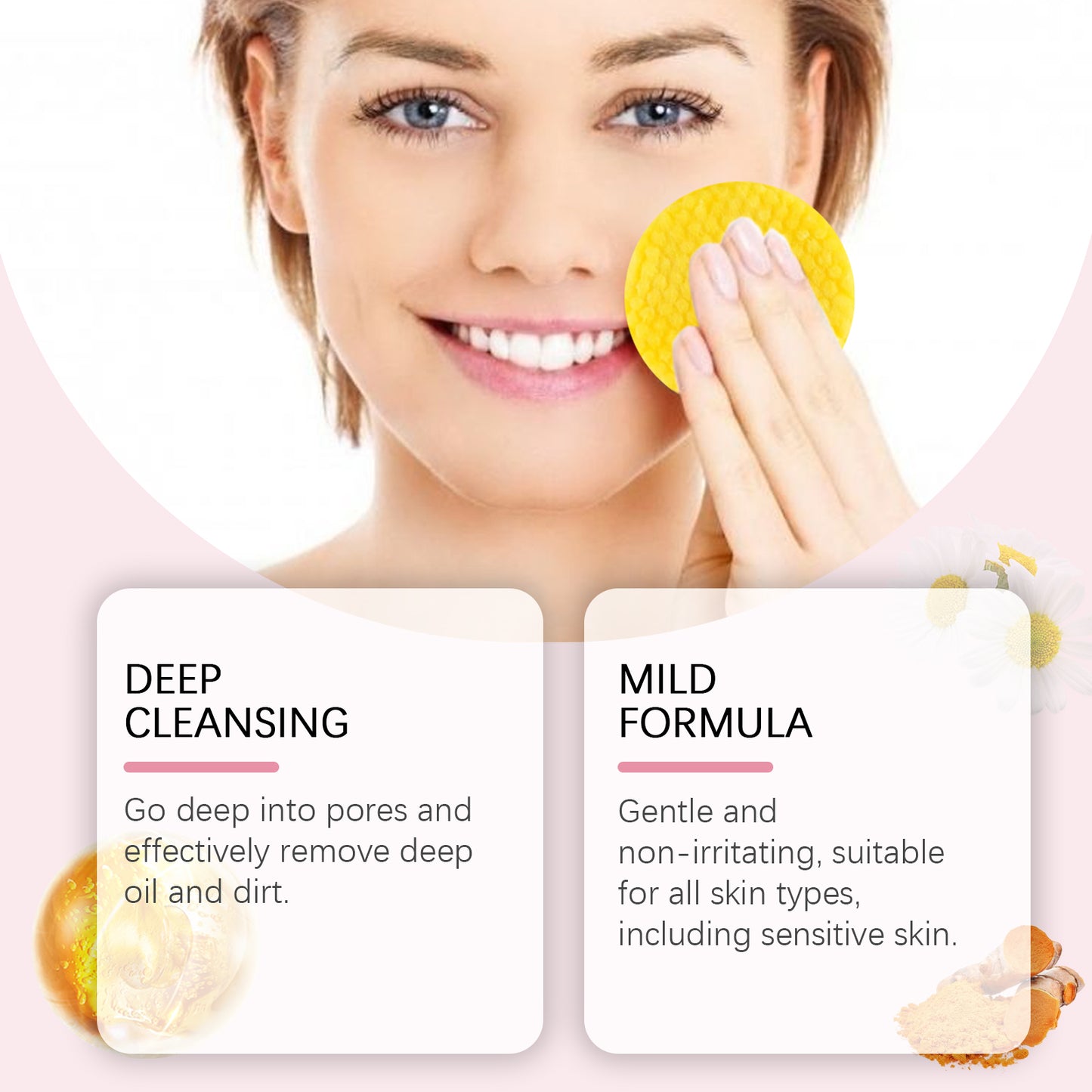 EELHOE Turmeric Kojic Acid Cleansing Pad Gentle cleansing skincare reduces acne, brightens the face, and refines pores