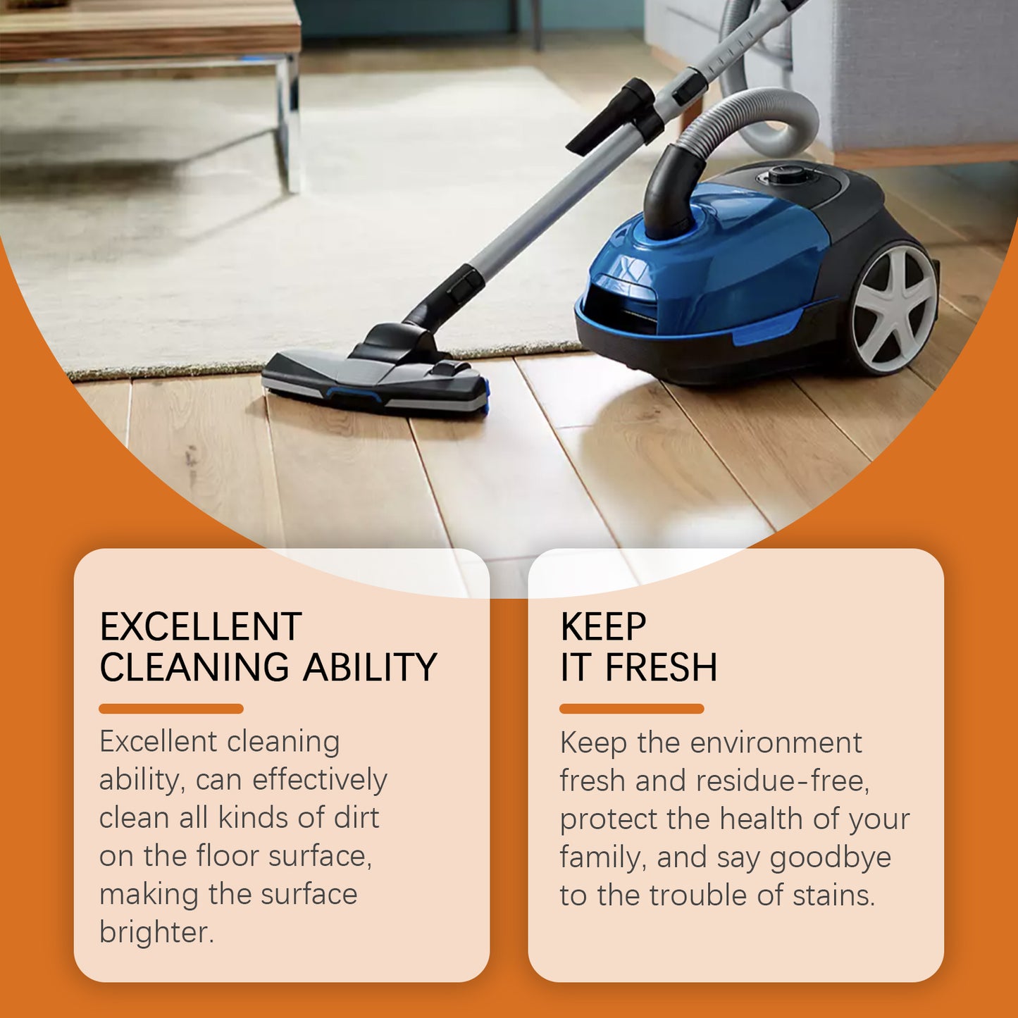 Jue-Fish Floor Cleaner Wood Floor Cleaning Polishing Brightening Powerful Stain Removal Descaling Tile Cleaner
