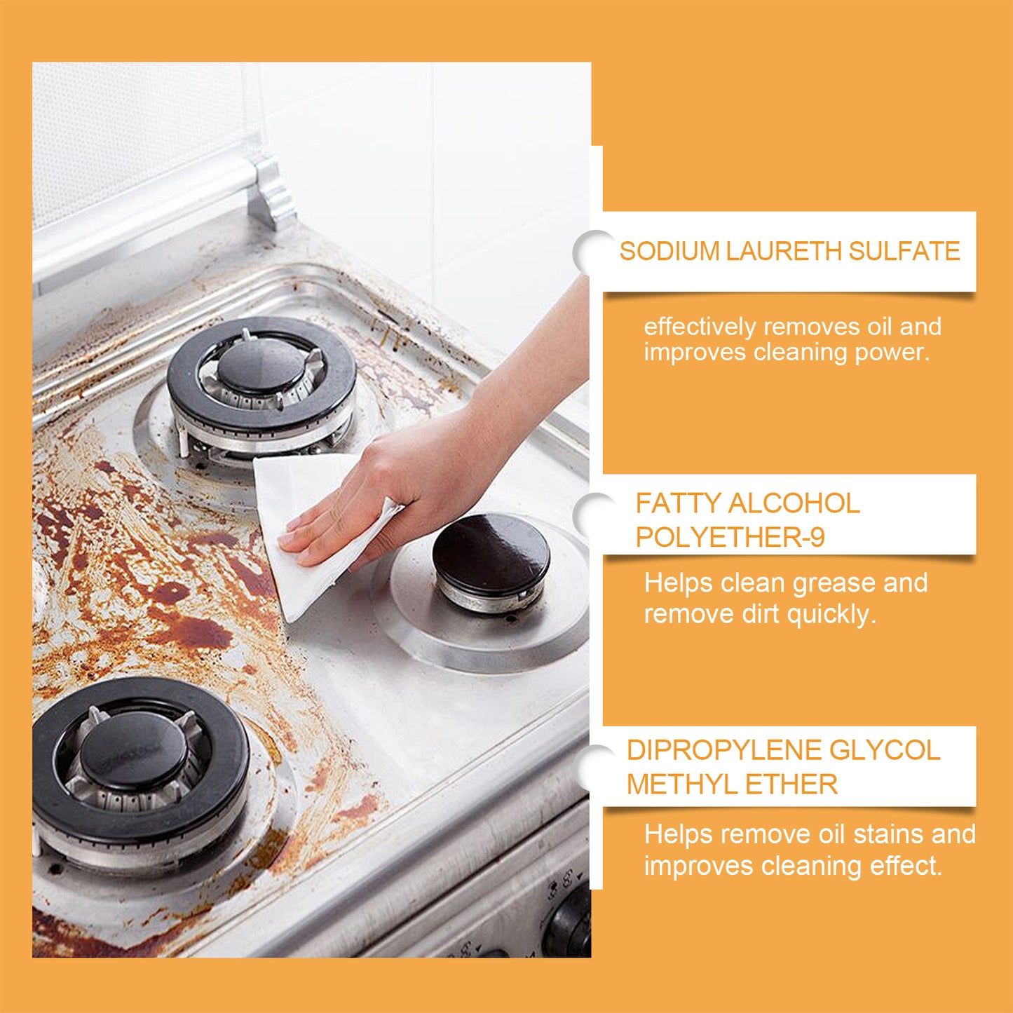 Jue-Fish Kitchen Foam Cleaner Household Kitchen Range Hood Heavy Grease Foam Cleaner Oil Stain Remover