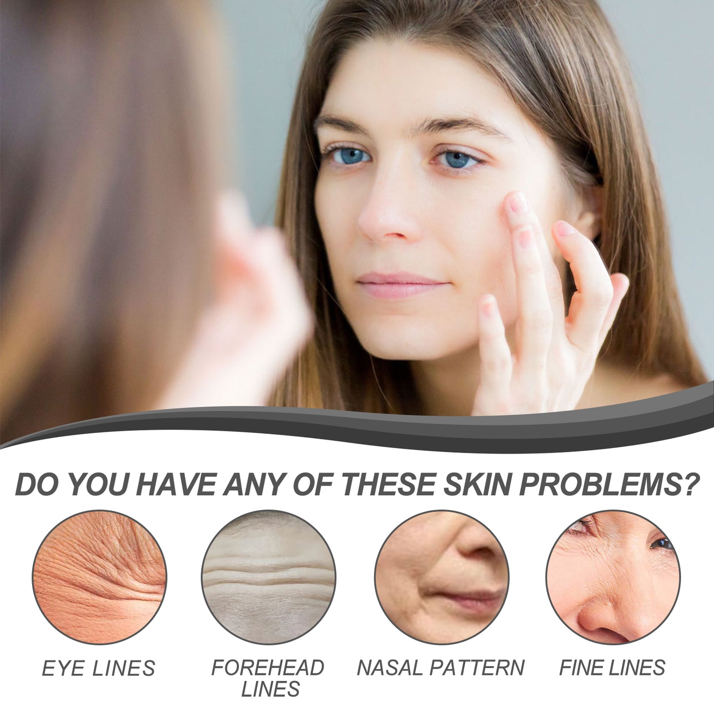 OUHOE Wrinkle Reducing Serum Firm facial skin, reduce fine lines and forehead wrinkles, brighten complexion essence lotion