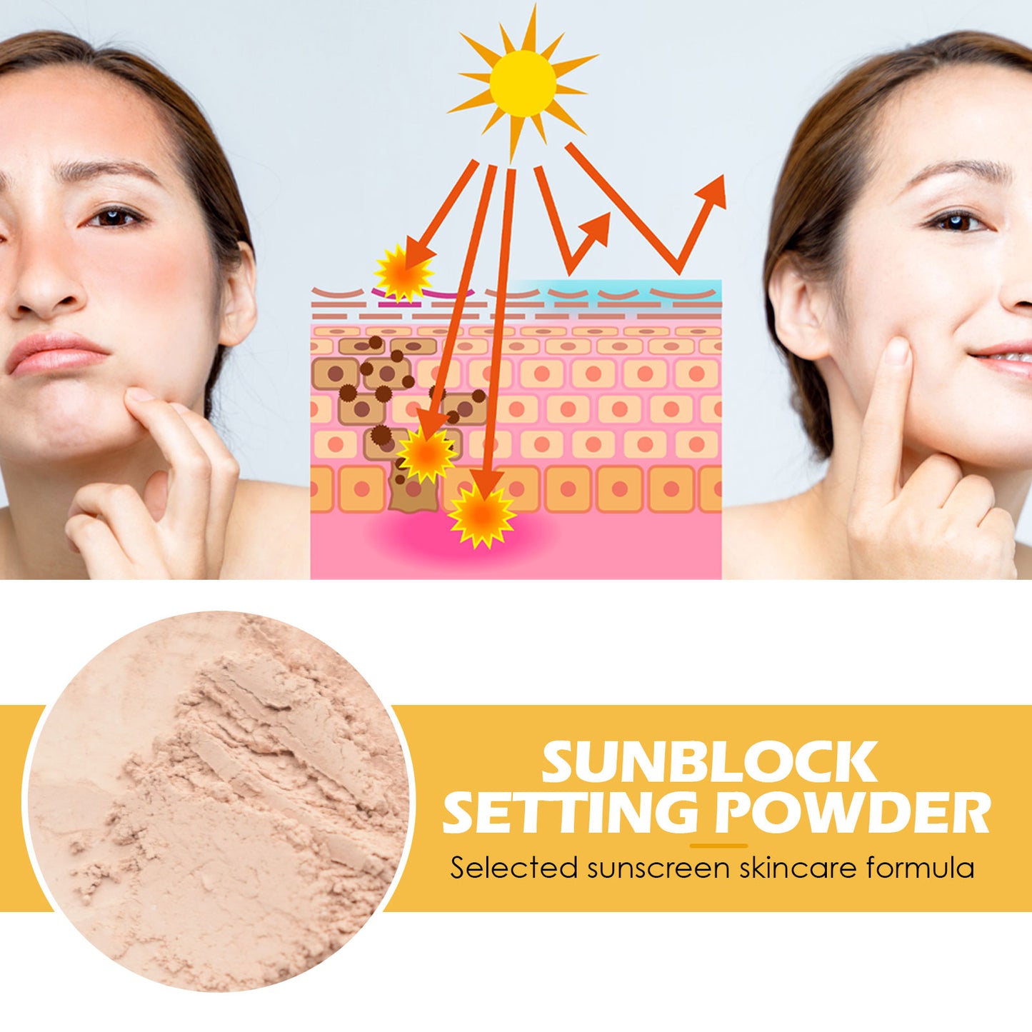 EELHOE Finishing powder Daily makeup natural lightweight breathable oil-control long-lasting setting powder