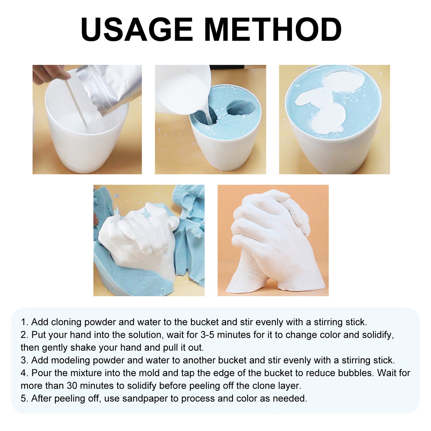 EELHOE Couple Hand Cloning Powder Infant and Toddler Three-Dimensional Hand and Foot Model Making Materials Valentine's Day Gift