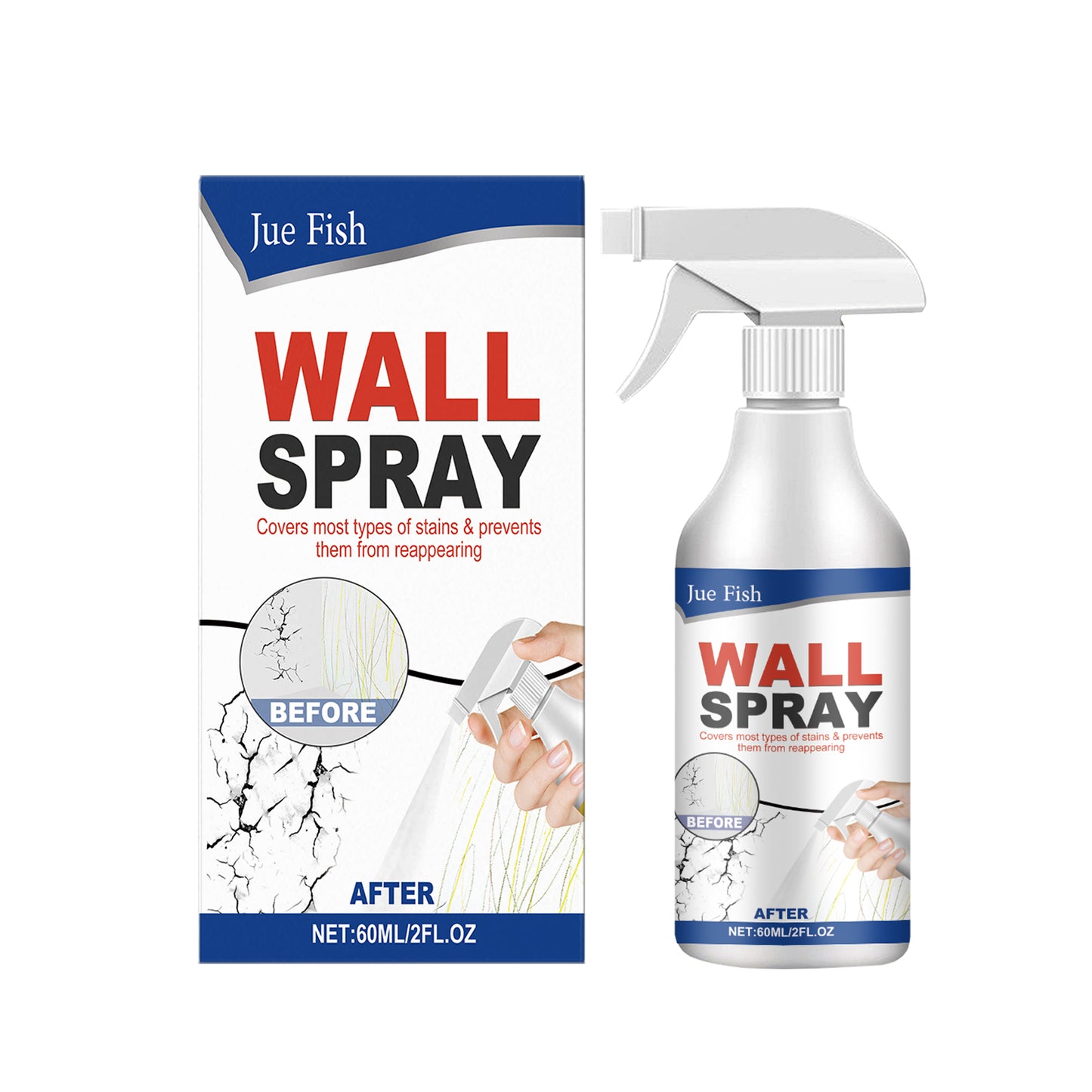 Jue-Fish Direct Spray Paint for Walls Repair Household Covering Stains Wall Peeling Indoor Renovation Direct Spray Paint