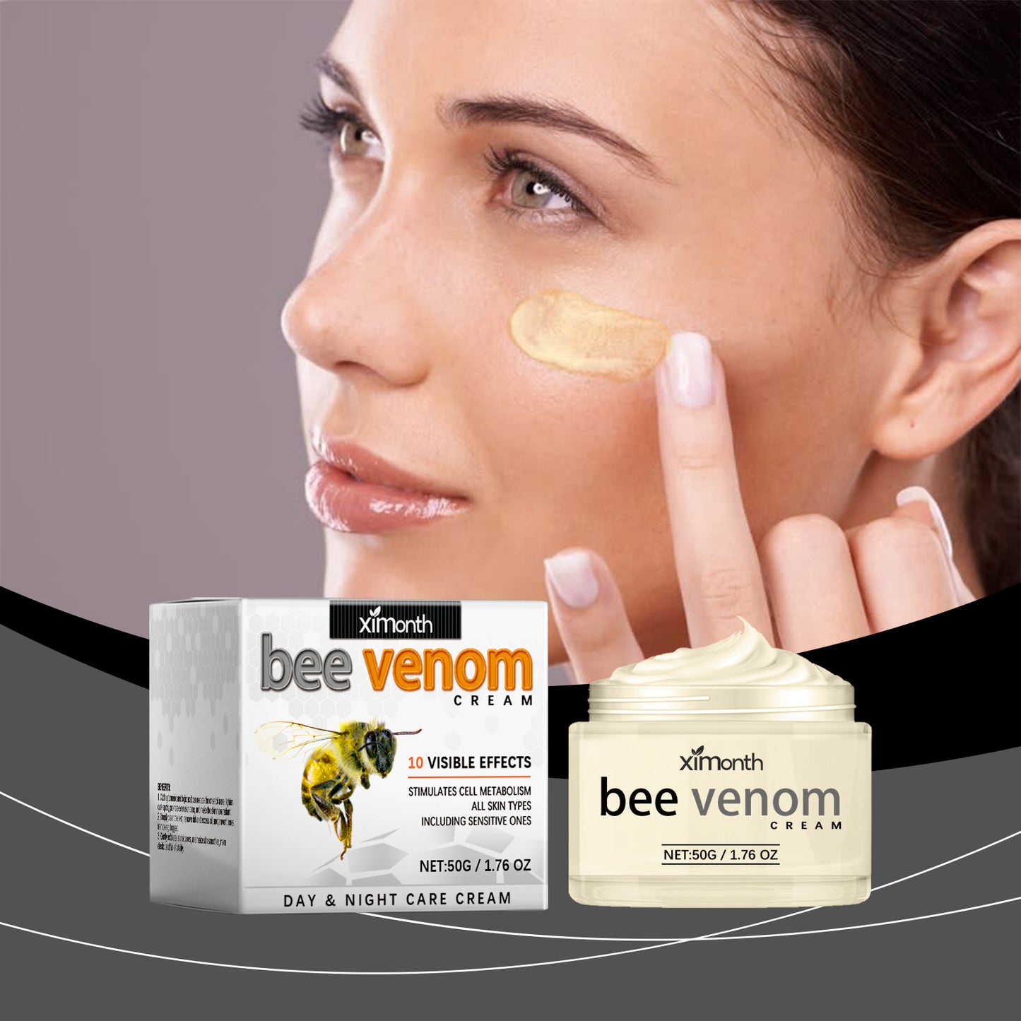 ximonth Bee Venom Anti-Wrinkle Firming Cream Facial skin moisturizing and hydrating cream for reducing fine lines and lifting skin tone