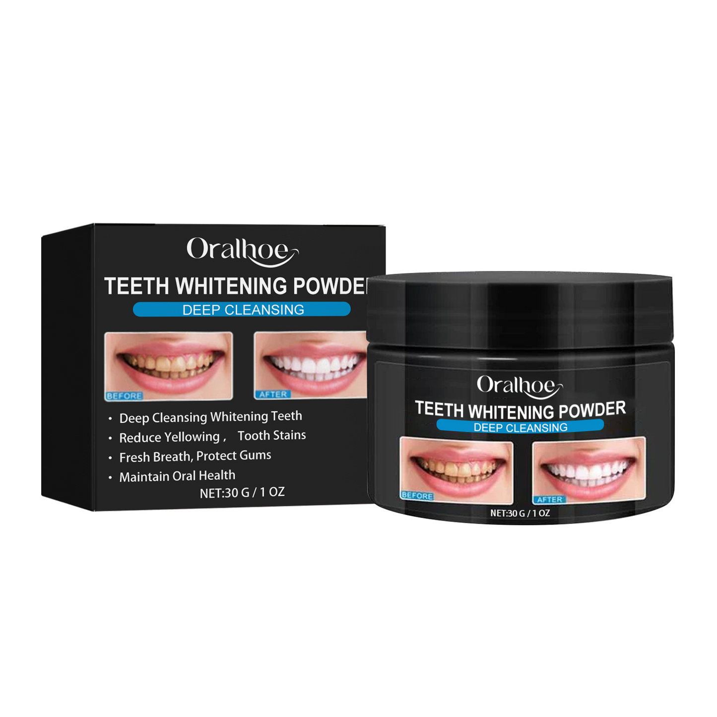 Oralhoe Activated Carbon Teeth Whitening Powder Teeth Whitening, Teeth Cleaning, Tartar Removal, Yellow Teeth, Smoke Teeth, Oral Care