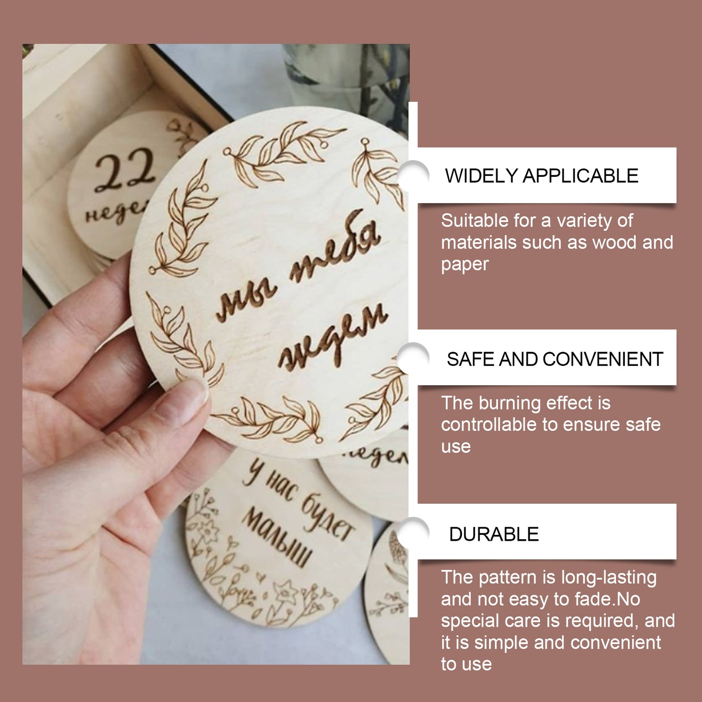 Jue-Fish Woodworking Burning Pen Wooden Marking Pen for Children's Crafts DIY Design Burning Pyrography Pen