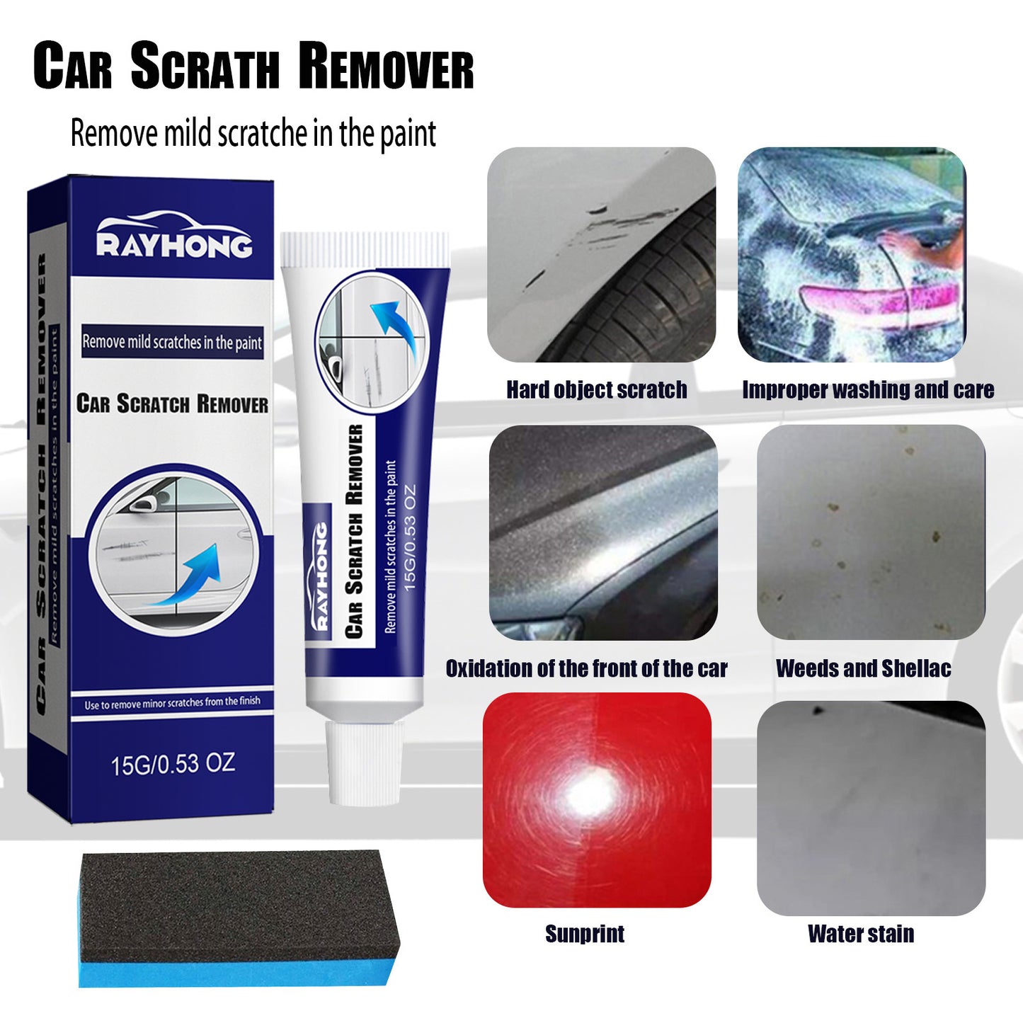 Rayhong Car Scratch Remover Scratch Removal Polishing Agent Paint Refurbishment Scratch Wax Scratch Repair