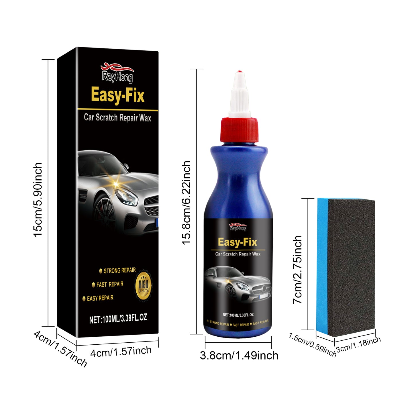 Rayhong Car Scratch Repair Wax Car Paint Scratch Repair Abrasive Polishing Coating Paint Maintenance