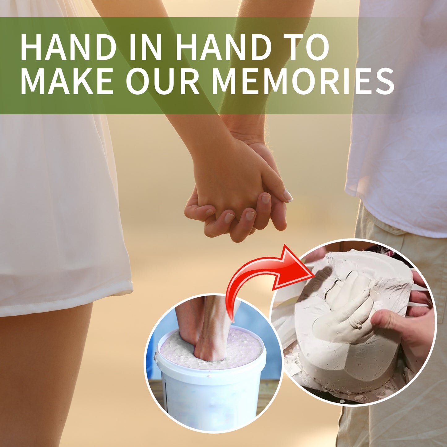 EELHOE Couple Hand Cloning Powder Infant and Toddler Three-Dimensional Hand and Foot Mold Making Materials Valentine's Day Gift