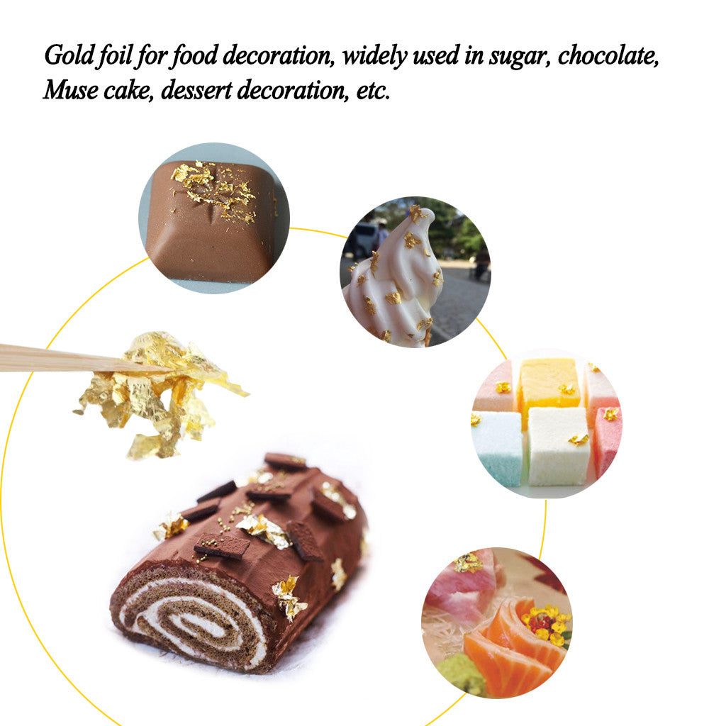 EELHOE Gold Foil Paper Pastry Decorations Pastry Decoration Mask Care Multi-use Decoration Supplies
