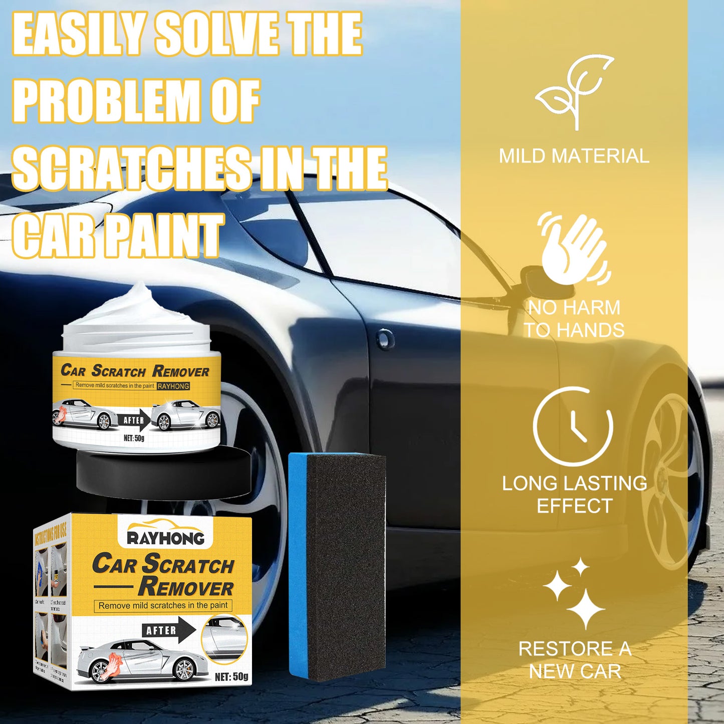 Rayhong Car Scratch Remover Car Paint Scratch Repair Paste Scratch Repair Maintenance Agent