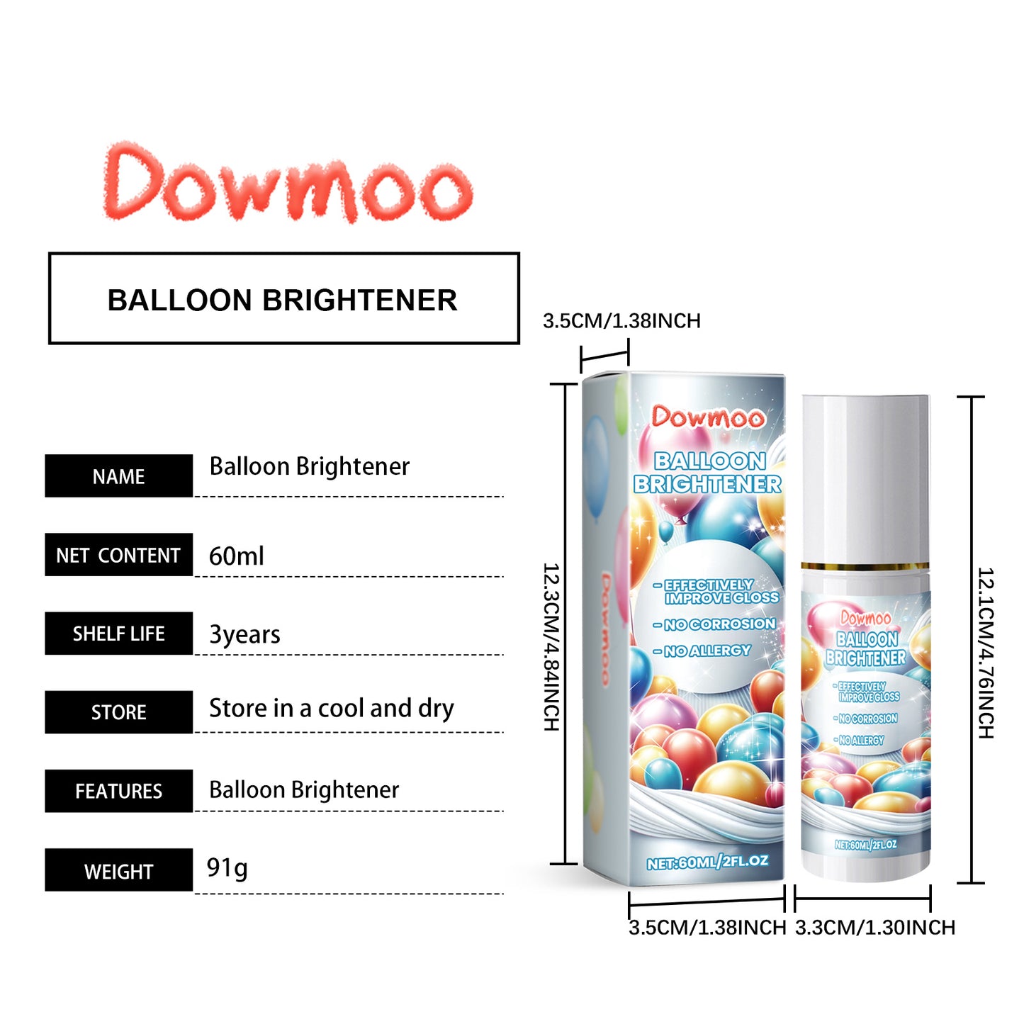 DOWMOO Balloon Decoration Brightening Spray Balloon surface texture gloss anti-oxidation long-lasting shine spray