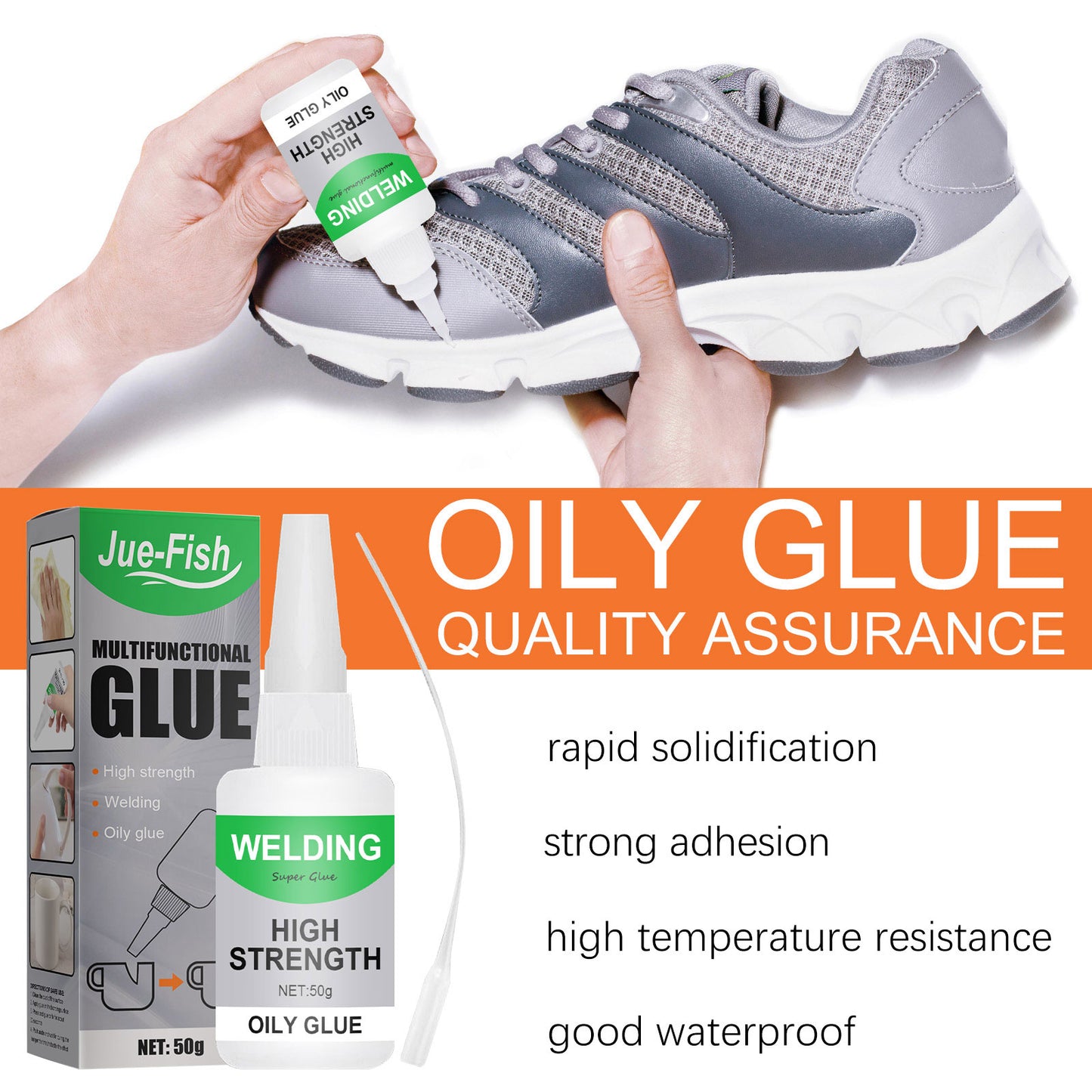 Jue-Fish Multifunctional Ceramic Waterproof Transparent Glue（30g） Glass Wood Special Quick-drying Glue General Glue