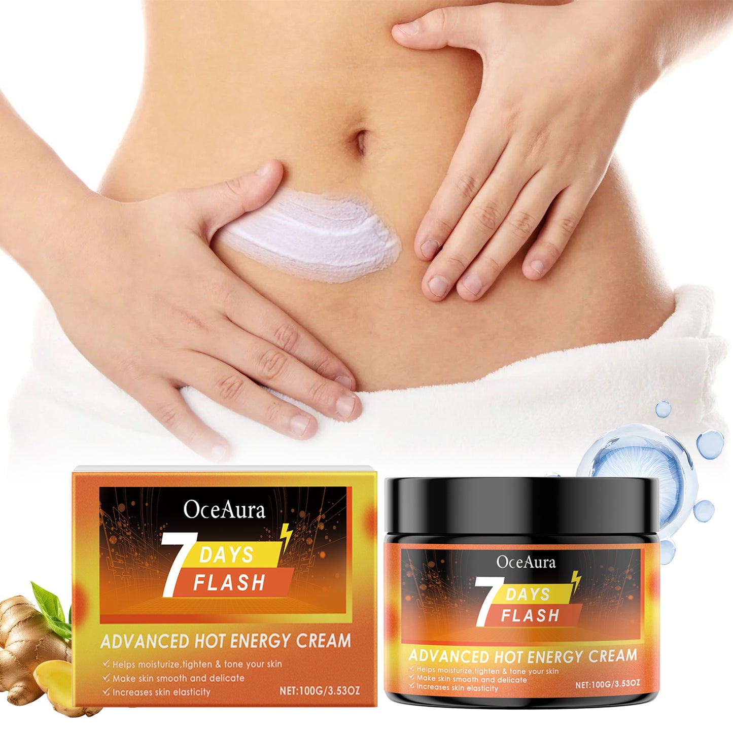 OceAura Ginger Firming Cream Gentle Hydration Moisturizing Improves Skin Texture Firming Skin Elasticity Sweat Care Cream