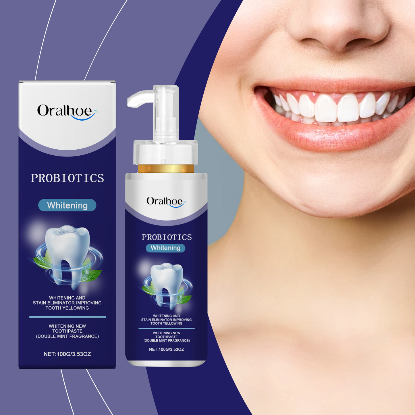 Oralhoe Oral Care Toothpaste Gentle Cleaning Toothpaste for Yellow Teeth Stains and Odors, Freshens and Protects Teeth Care