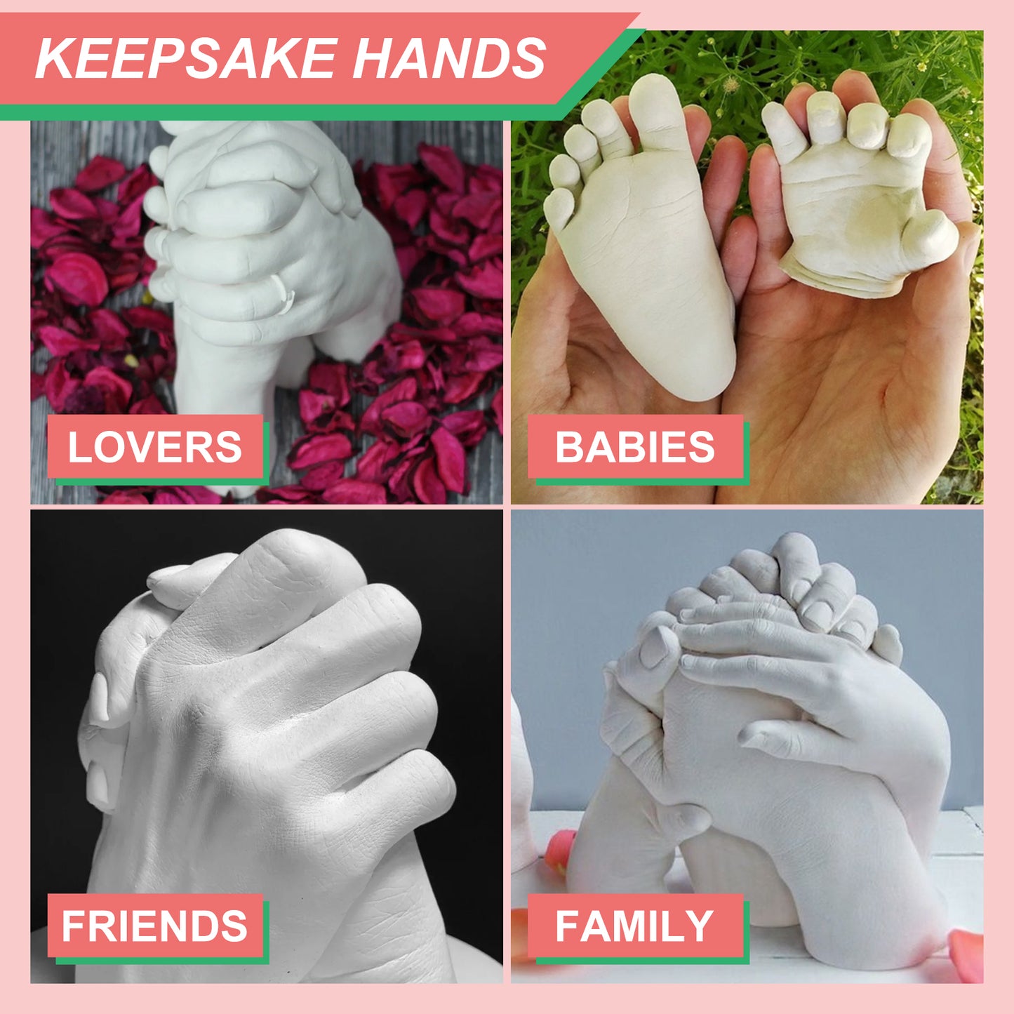 Jue Fish 3D 3D Hand Model DIY Making Clone Powder Print Model Mother's Day Valentine's Day Holiday Gift