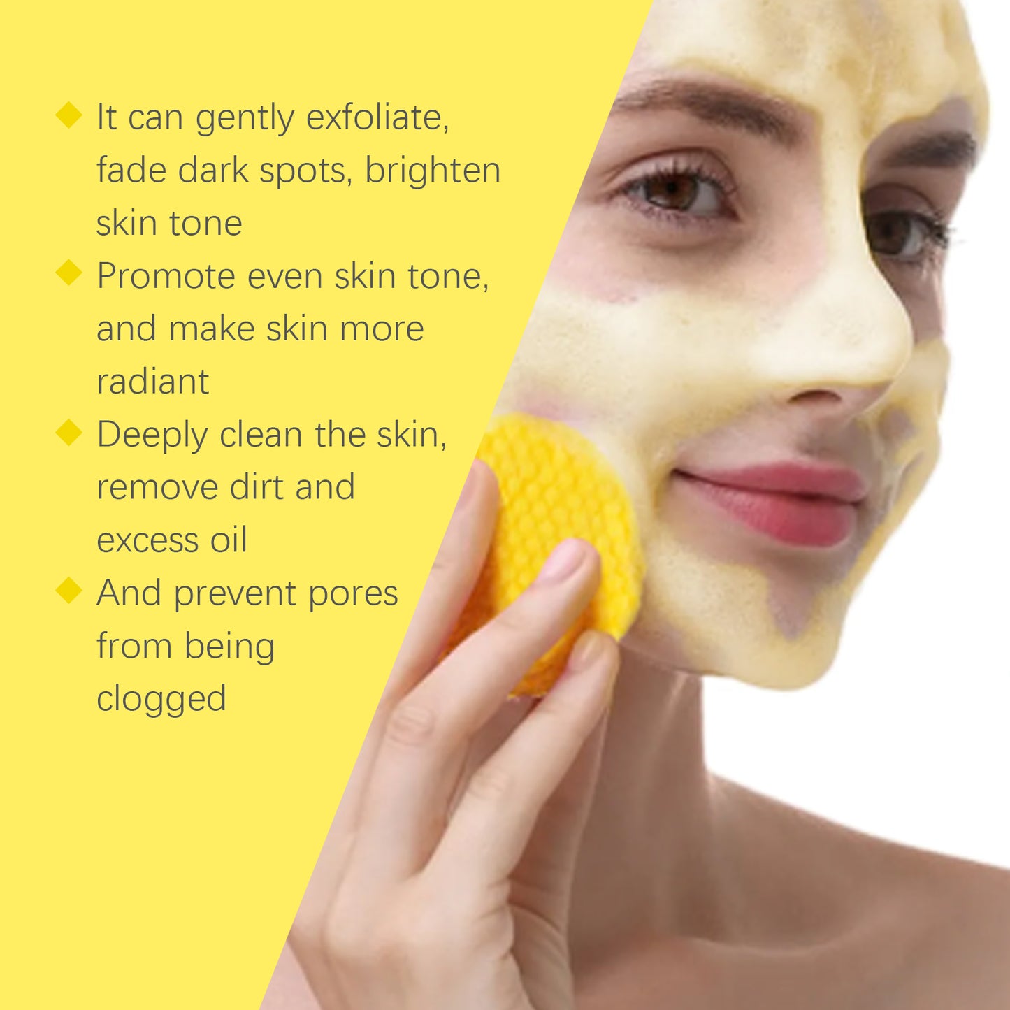 Hoygi Turmeric Cleansing and Exfoliating Pads Gentle Cleansing Brightening Skin Care Moisturizing Facial Skin Cleansing Pad