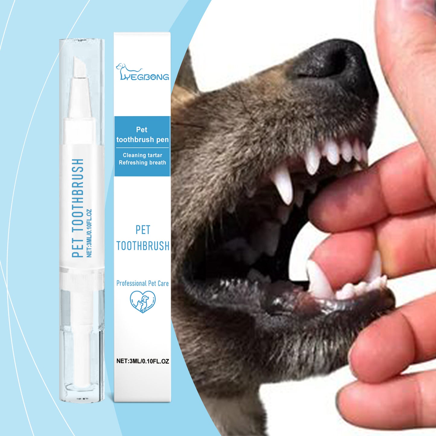 Yegbong New Pet Toothbrush Gentle Care Fresh Breath Oral Cleaning Odor Pet Dental Cleaning Pen