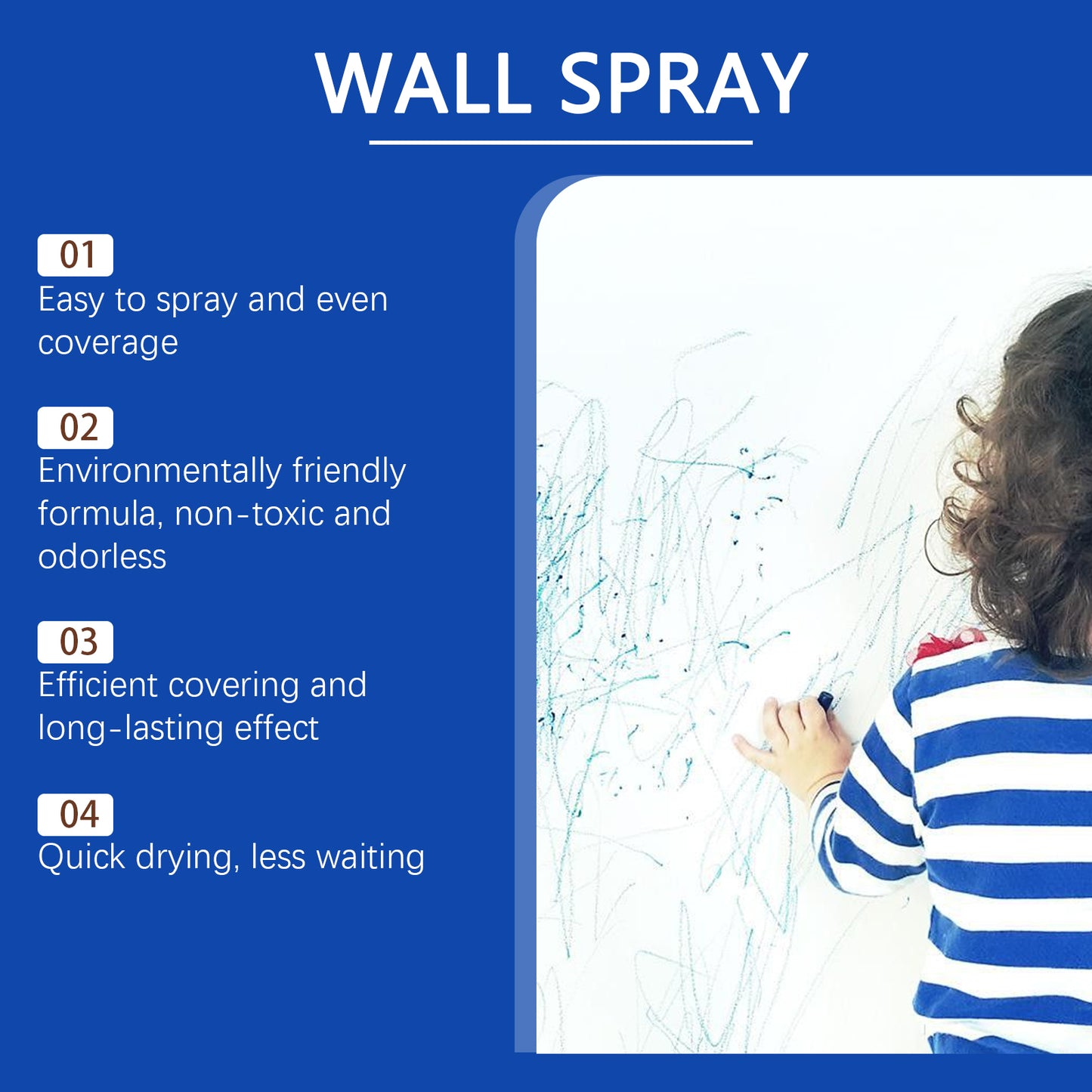 Jue-Fish Direct Spray Paint for Walls Repair Household Covering Stains Wall Peeling Indoor Renovation Direct Spray Paint