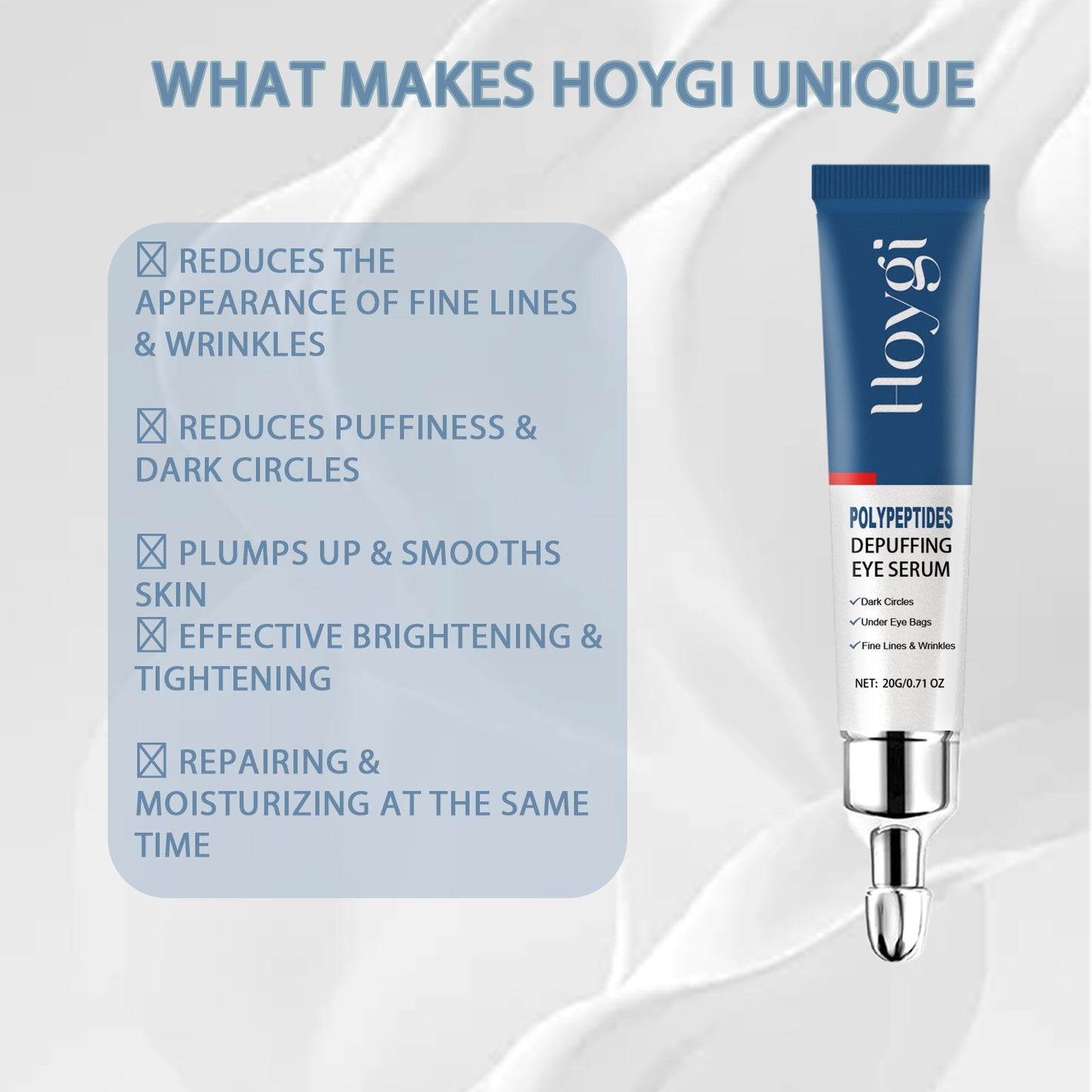 Hoygi Eye essence Reduce Dark Circles, Moisturize, Smooth, and Firm Eye Area Skin, Hydrating and Nourishing Eye Serum