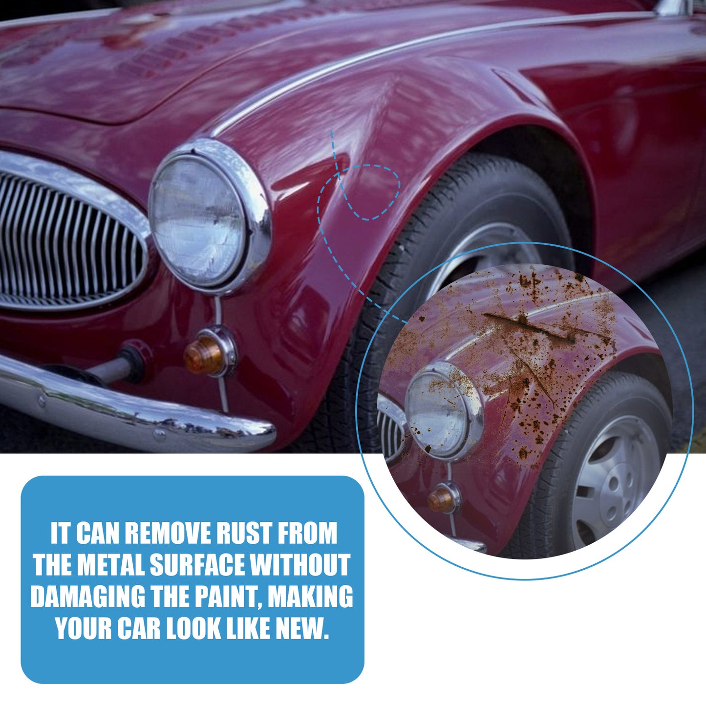 Homonth Car Iron Powder Rust Remover Car Paint Tire Rust Removal Polishing Cleaning Rust Stain Refurbishing Agent