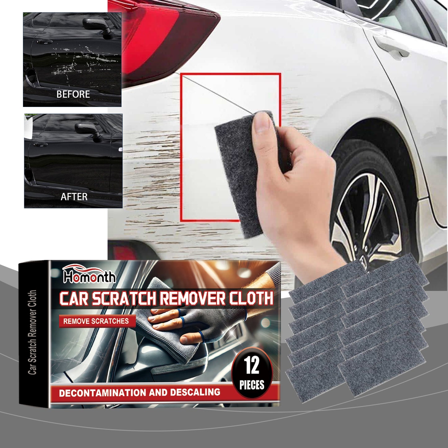 Homonth Car Nano Scratch Polishing Cloth Car Scratch Repair Cloth Quick Scratch Repair Convenient Cloth