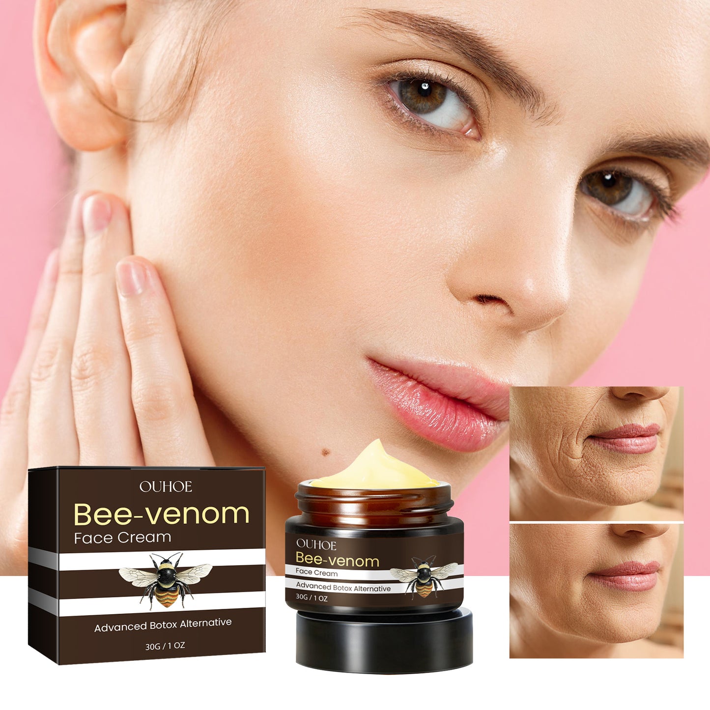 OUHOE Bee Venom Firming Cream Gentle Moisturizing Hydrating Nourishing Firming Skin Care Rejuvenating Cream