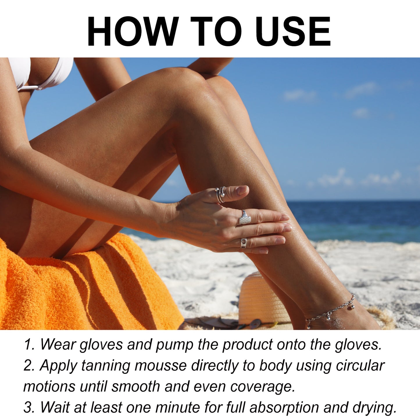 OceAura Blackening Mousse Body Blackening Wheat Skin Tone Hydrating Moisturizing Deep Nourishing After-Sun Repair Cream