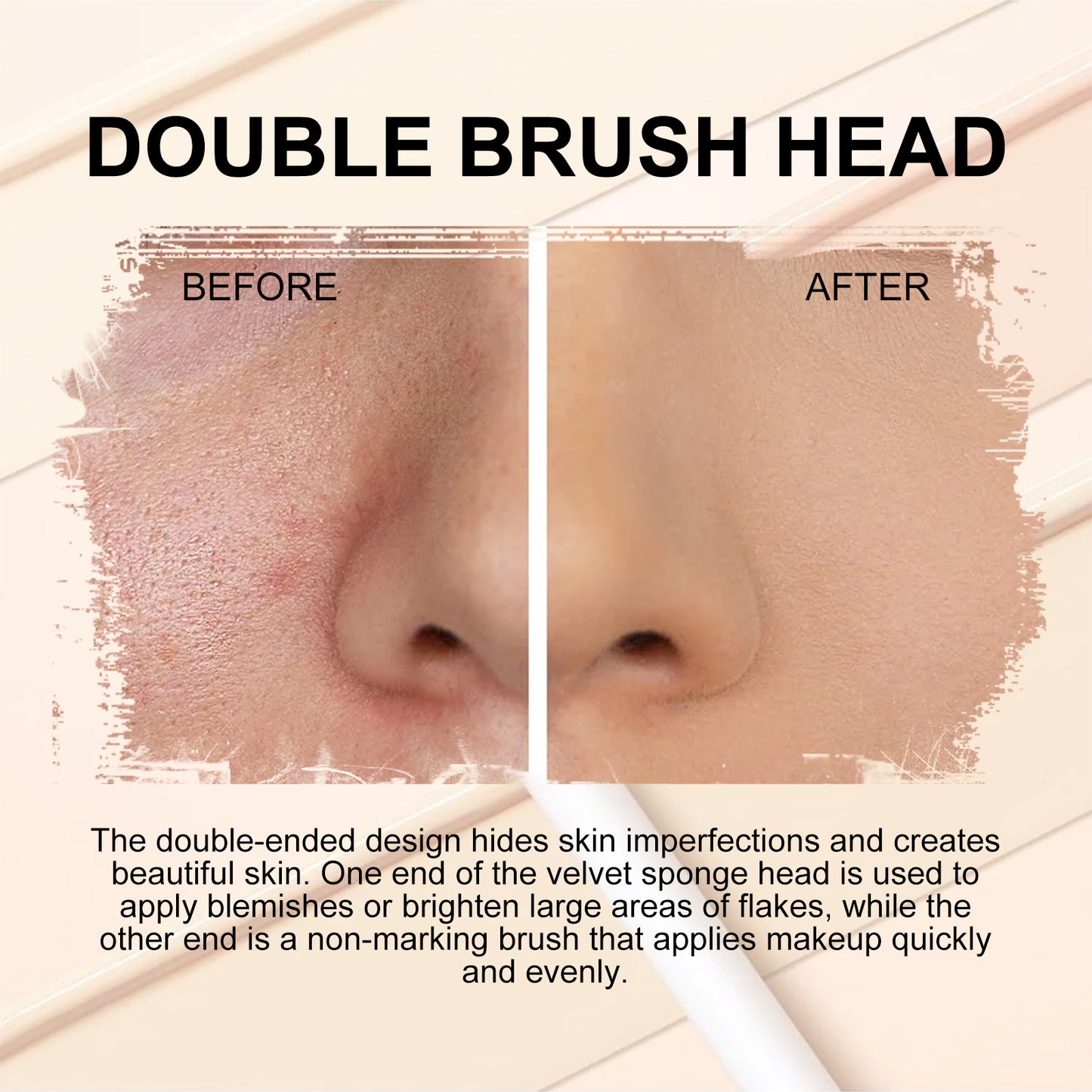 Eelhope Double-ended Concealer Stick（Brighten skin） Clear and Brightening Concealer Stick, Waterproof and Sweatproof, Three-Dimensional Contouring Concealer