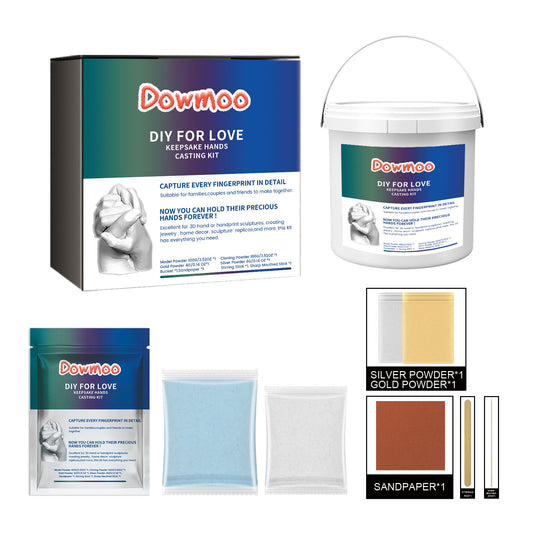 DOWMOO Couple Hand Mask diy Hand Model Homemade Holiday Gift Hand and Foot Print Clay Plaster Souvenir Craft