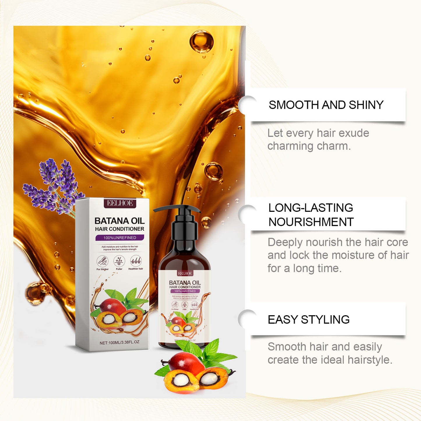 EELHOE Batahna Oil Strengthening and Volumizing Conditioner Repair frizzy hair texture, nourish hair, smooth hair care