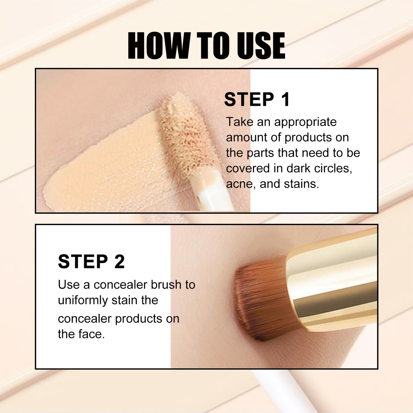 Eelhope Double-ended Concealer Stick（Brighten skin） Clear and Brightening Concealer Stick, Waterproof and Sweatproof, Three-Dimensional Contouring Concealer