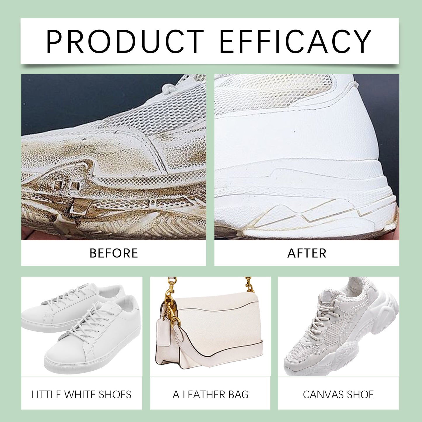 Jue-Fish White Shoe Cleaning Cream Portable Cleaning Cream for Leather Shoes, Leather Bags, and White Sneakers, No-Wash Maintenance
