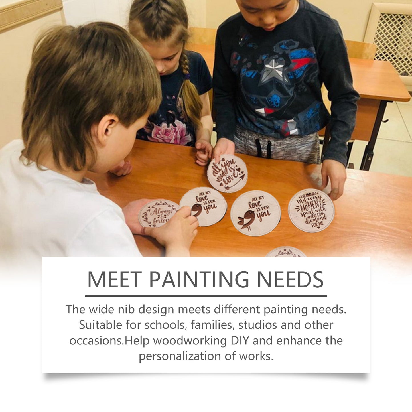 Jue-Fish Woodworking Burning Pen Wooden Marking Pen for Children's Crafts DIY Design Burning Pyrography Pen