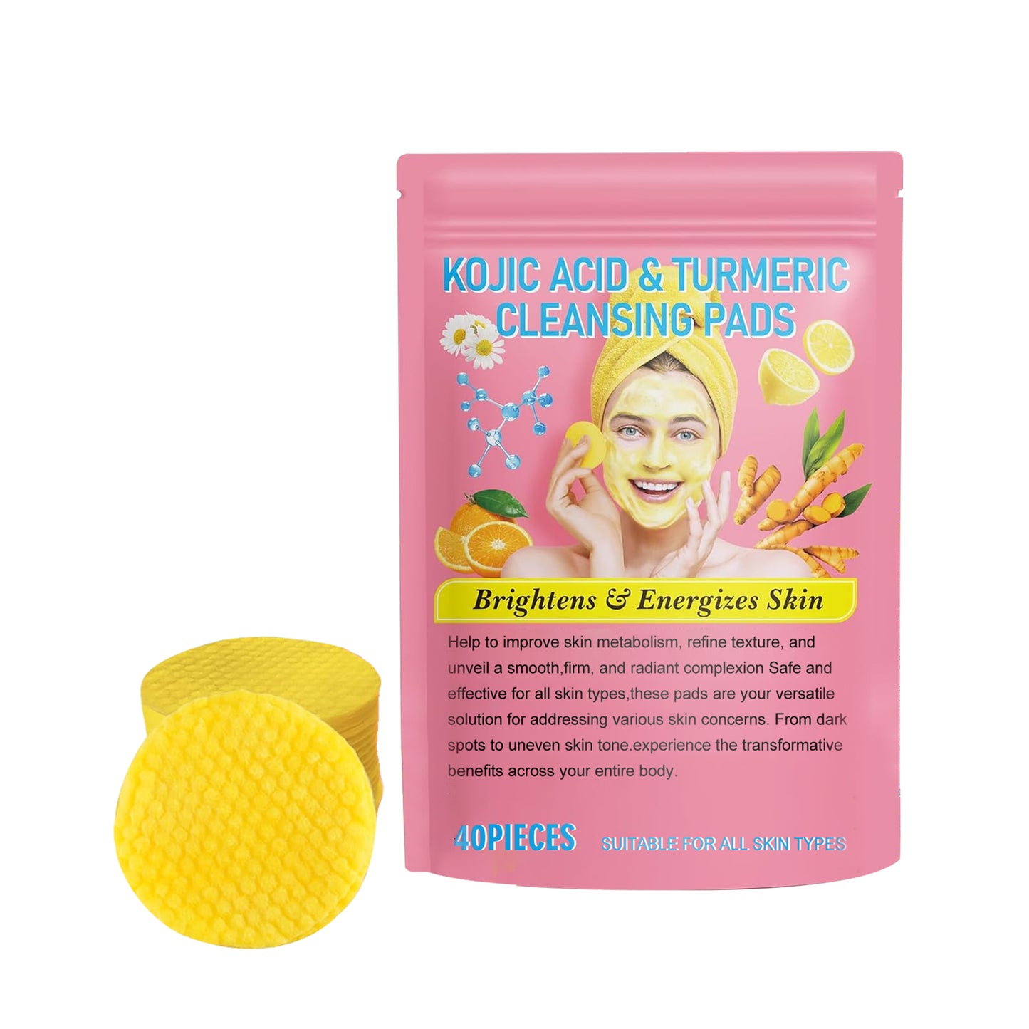 EELHOE Turmeric Kojic Acid Cleansing Pad Gentle cleansing skincare reduces acne, brightens the face, and refines pores