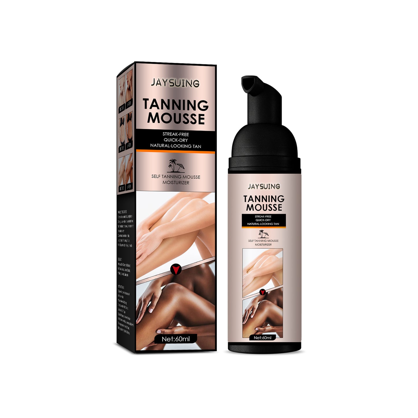 Jaysuing Blackening Mousse Summer Self-Tanning Aid Wheat Color Bronze Skin Moisturizing Tanning Mousse