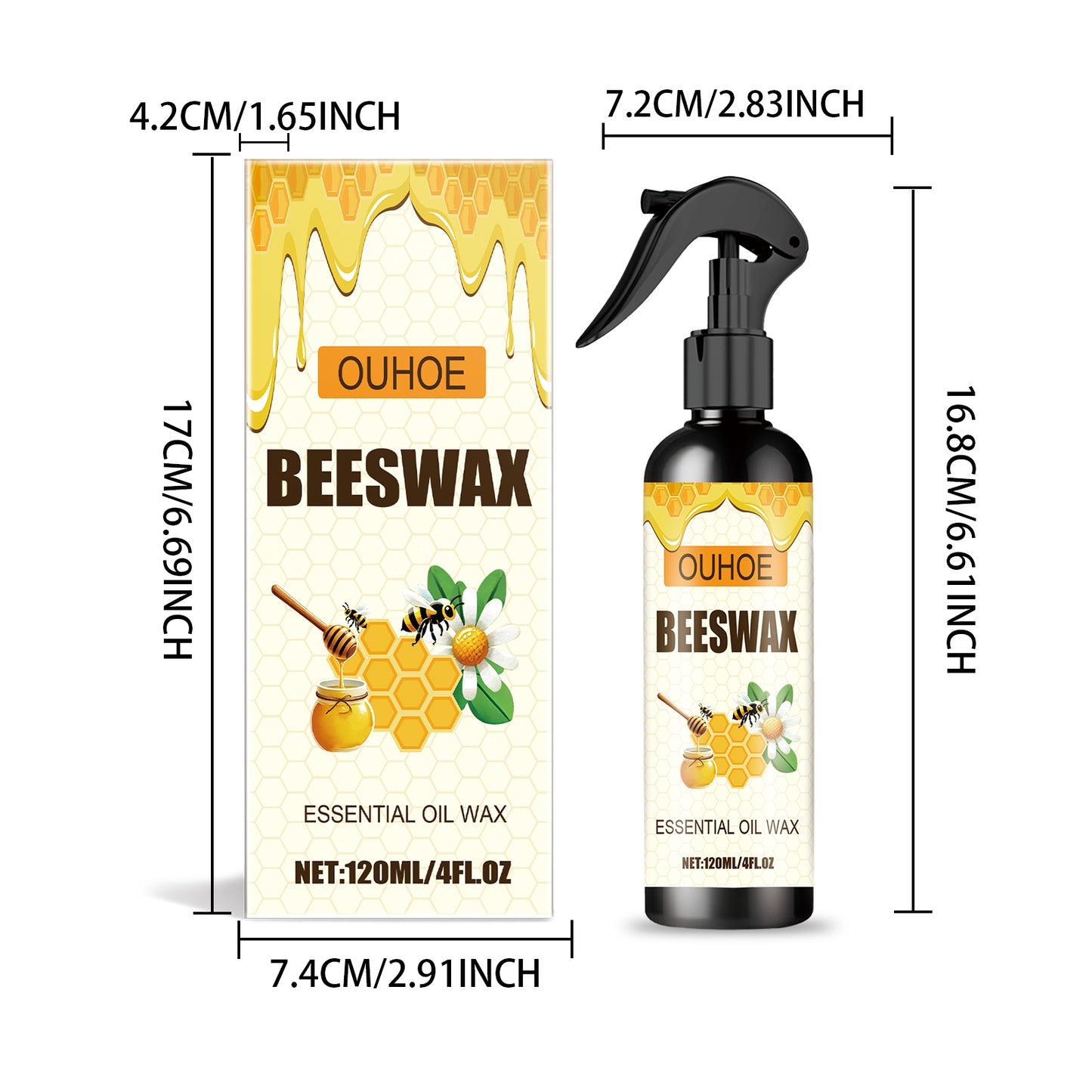 OUHOE Furniture Beeswax Spray Furniture Floor Care Polishing Waterproof Anti-Dry Crack Scratch Renovation Care Wax