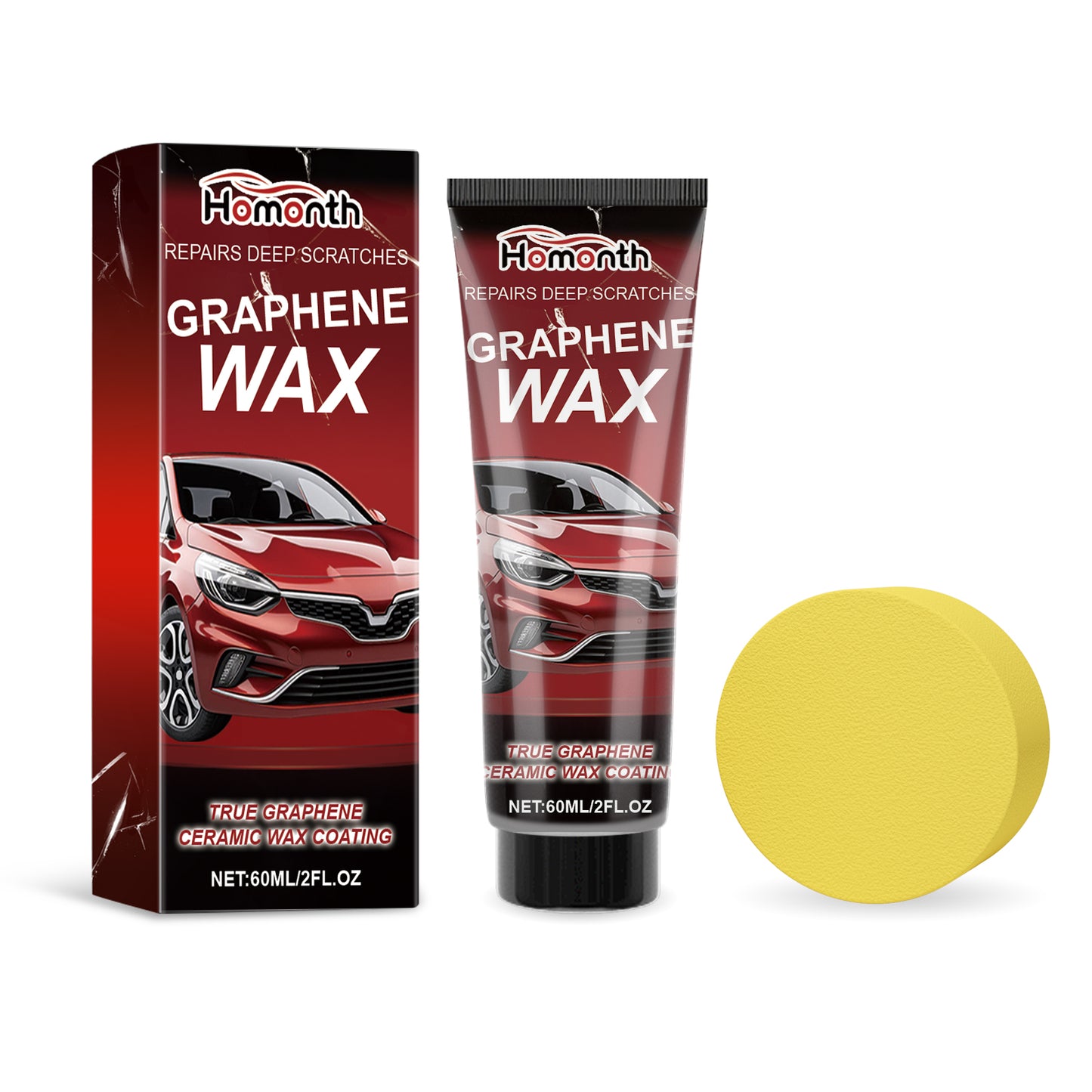 Homonth Car Scratch Repair Wax Car Paint Repair Deep Scratches Graphene Wax Refurbished Car Wax