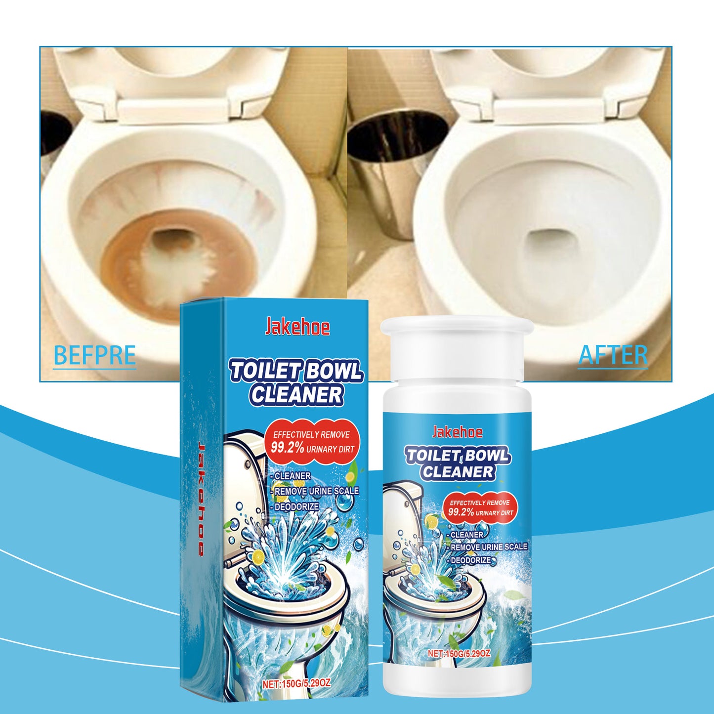 Jakehoe Splashing Foam Toilet Cleaner Toilet Bathroom Stain Removal Deodorizing Foam Cleaner