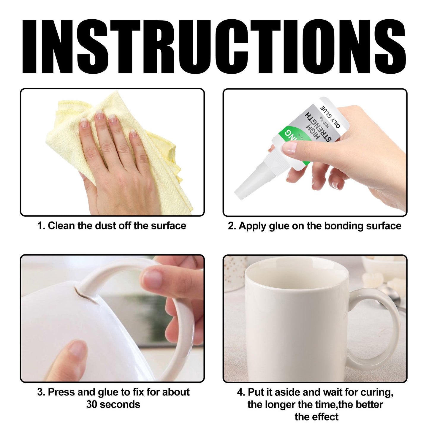 Jue-Fish Multifunctional Ceramic Waterproof Transparent Glue（30g） Glass Wood Special Quick-drying Glue General Glue