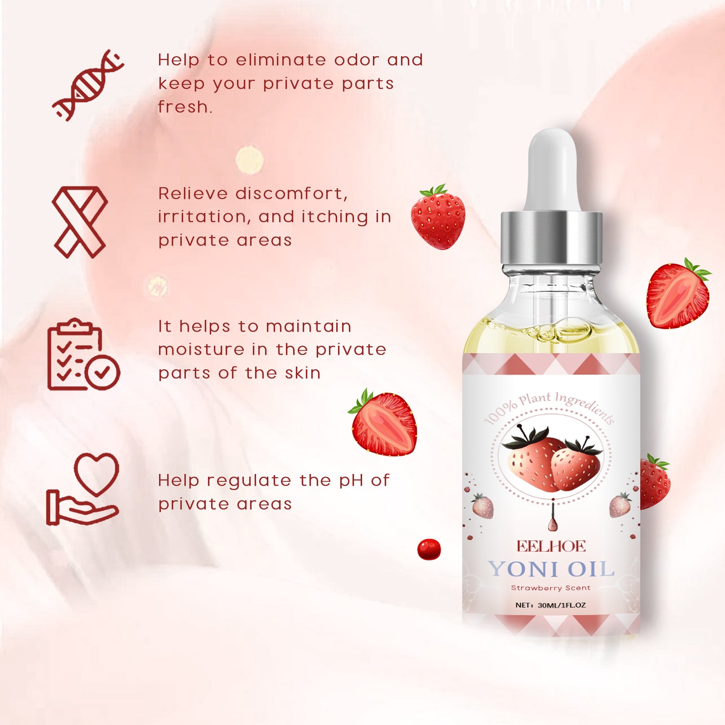 EELHOE Women's Intimate Essential Oil Remove odor, itchiness, body cleansing, firming skin, gentle care essential oil