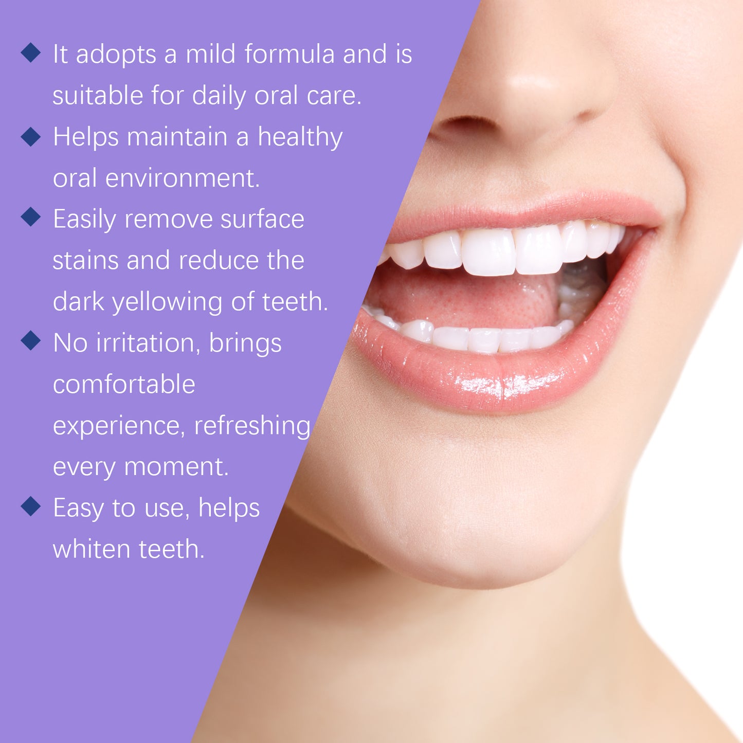 Oralhoe Purple Whitening Tooth Powder Gentle Oral Cleaning Care Fresh Breath Clean Care Teeth