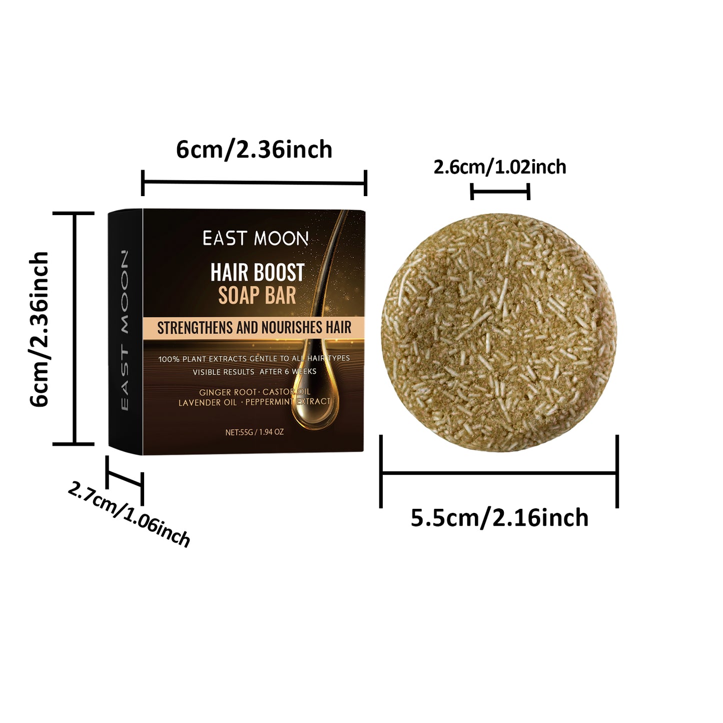 East Moon Black Hair Soap Hair nourishing, moisturizing, cleansing, smoothing hair roots, naturally black and thick hair care shampoo soap