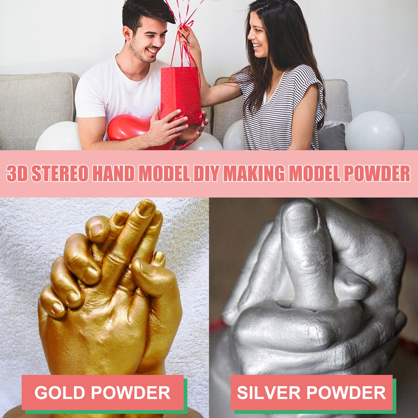 Jue Fish 3D 3D Hand Model DIY Making Clone Powder Print Model Mother's Day Valentine's Day Holiday Gift