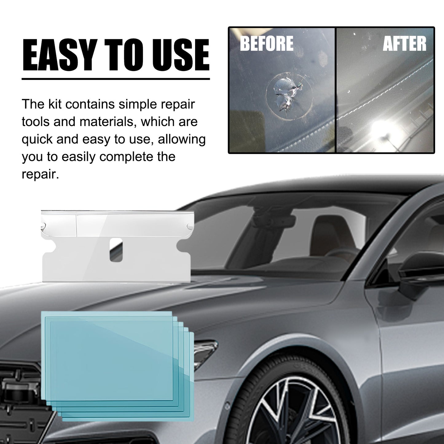 Homonth Car Windshield Repair Kit Car glass crack and scratch multifunctional adhesive repair fluid