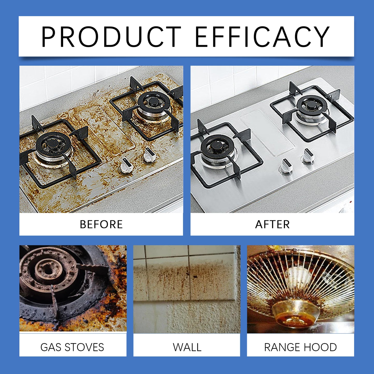 JAKEHOE Heavy Oil Stain Cleaner Household Stove Kitchen Range Hood Degreaser Multi-Purpose Cleaner