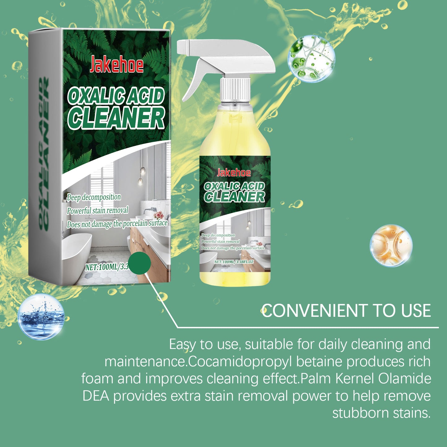 Jakehoe Oxalic Acid Cleaner Toilet Toilet Cleaning Stain Urine Stain Removal Cleaning Agent