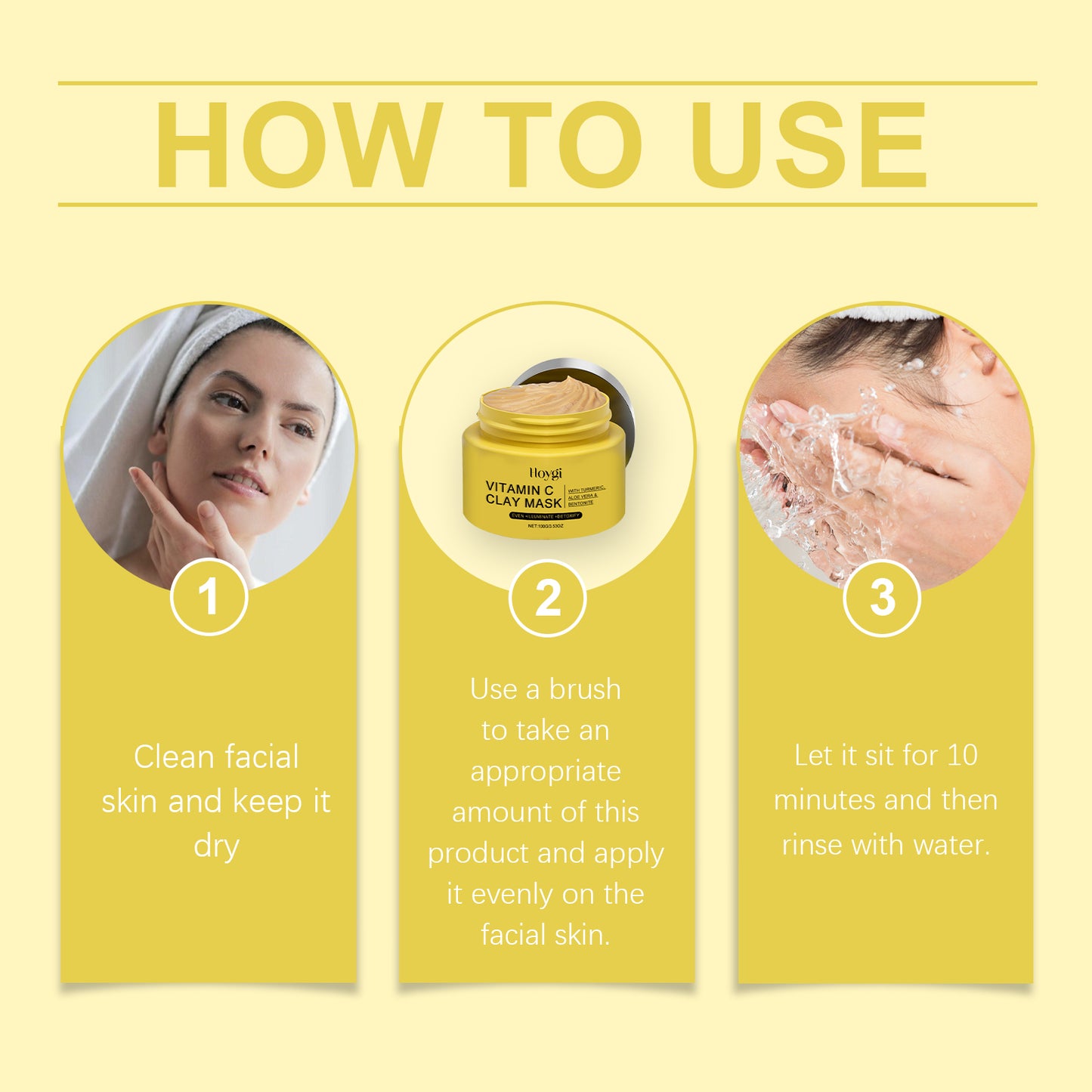 Hoygi Vitamin C Turmeric Mud Mask Gentle improvement of dullness deep cleansing brightening skin tone hydrating mask